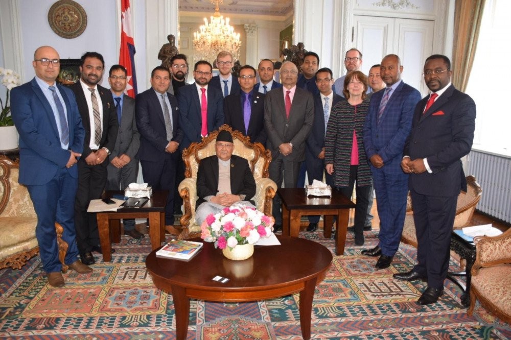Mr Rajen Kandel led the Britain Nepal Chamber of Commerce (BNCC) delegates to meet Hon PM K.P. Oli